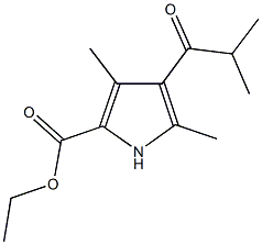 ethyl 4-isobutyryl-3,5-dimethyl-1H-pyrrole-2-carboxylate Structure