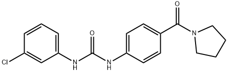 N-(3-chlorophenyl)-N'-[4-(1-pyrrolidinylcarbonyl)phenyl]urea,904464-32-0,结构式