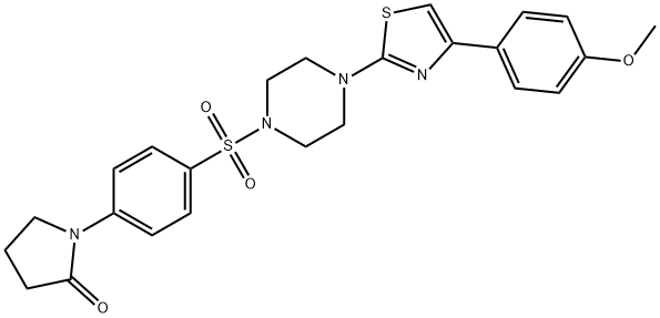 1-[4-({4-[4-(4-methoxyphenyl)-1,3-thiazol-2-yl]-1-piperazinyl}sulfonyl)phenyl]-2-pyrrolidinone Structure