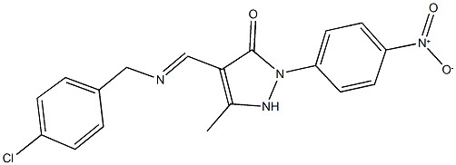 4-{[(4-chlorobenzyl)imino]methyl}-2-{4-nitrophenyl}-5-methyl-1,2-dihydro-3H-pyrazol-3-one 结构式