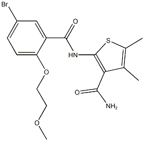 2-{[5-bromo-2-(2-methoxyethoxy)benzoyl]amino}-4,5-dimethyl-3-thiophenecarboxamide 结构式
