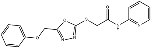 2-{[5-(phenoxymethyl)-1,3,4-oxadiazol-2-yl]sulfanyl}-N-(2-pyridinyl)acetamide,905512-52-9,结构式