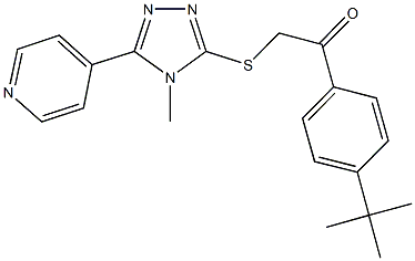 1-(4-tert-butylphenyl)-2-{[4-methyl-5-(4-pyridinyl)-4H-1,2,4-triazol-3-yl]sulfanyl}ethanone 结构式
