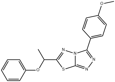 3-(4-methoxyphenyl)-6-(1-phenoxyethyl)[1,2,4]triazolo[3,4-b][1,3,4]thiadiazole Struktur