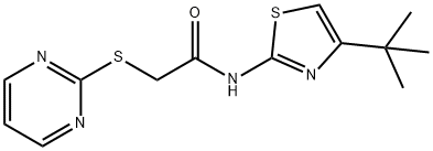N-(4-tert-butyl-1,3-thiazol-2-yl)-2-(2-pyrimidinylsulfanyl)acetamide Structure