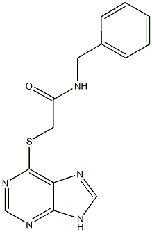 N-benzyl-2-(9H-purin-6-ylsulfanyl)acetamide 结构式