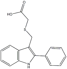 {[(2-phenyl-1H-indol-3-yl)methyl]sulfanyl}acetic acid Structure