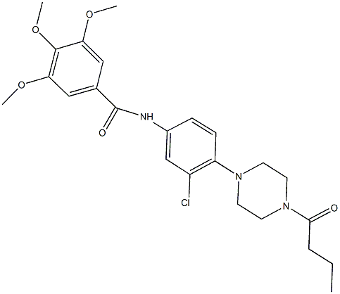 N-[4-(4-butyryl-1-piperazinyl)-3-chlorophenyl]-3,4,5-trimethoxybenzamide Structure