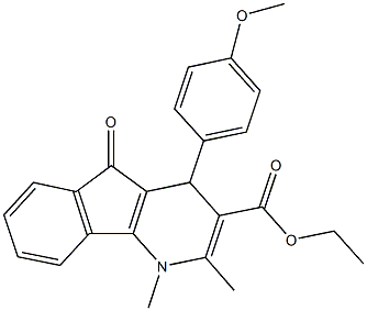 ethyl 4-(4-methoxyphenyl)-1,2-dimethyl-5-oxo-4,5-dihydro-1H-indeno[1,2-b]pyridine-3-carboxylate Structure