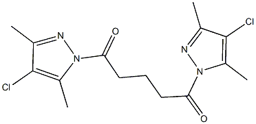 4-chloro-1-[5-(4-chloro-3,5-dimethyl-1H-pyrazol-1-yl)-5-oxopentanoyl]-3,5-dimethyl-1H-pyrazole,907985-77-7,结构式