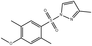 2,5-dimethyl-4-[(3-methyl-1H-pyrazol-1-yl)sulfonyl]phenyl methyl ether,907985-82-4,结构式
