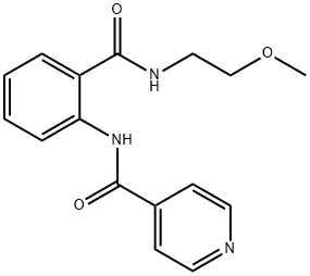 N-(2-{[(2-methoxyethyl)amino]carbonyl}phenyl)isonicotinamide 化学構造式