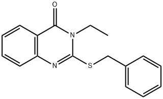 2-(benzylsulfanyl)-3-ethyl-4(3H)-quinazolinone Struktur