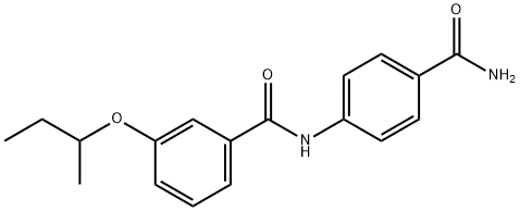 N-[4-(aminocarbonyl)phenyl]-3-(sec-butoxy)benzamide 结构式