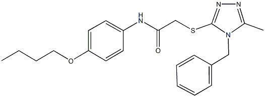 2-[(4-benzyl-5-methyl-4H-1,2,4-triazol-3-yl)sulfanyl]-N-(4-butoxyphenyl)acetamide Struktur