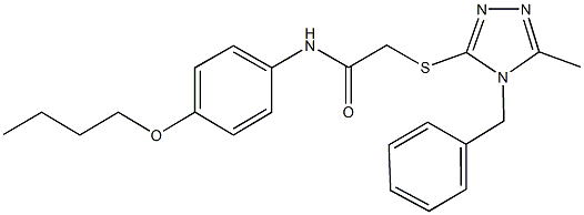 2-[(4-benzyl-5-methyl-4H-1,2,4-triazol-3-yl)sulfanyl]-N-(4-butoxyphenyl)acetamide Structure