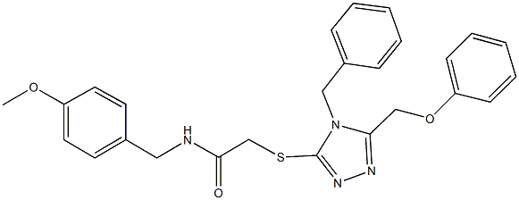2-{[4-benzyl-5-(phenoxymethyl)-4H-1,2,4-triazol-3-yl]sulfanyl}-N-(4-methoxybenzyl)acetamide Structure