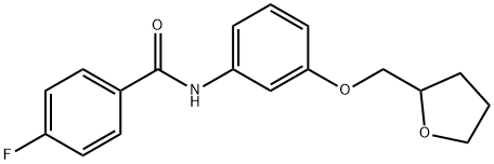 4-fluoro-N-[3-(tetrahydro-2-furanylmethoxy)phenyl]benzamide 化学構造式