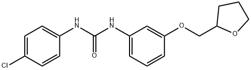 N-(4-chlorophenyl)-N'-[3-(tetrahydro-2-furanylmethoxy)phenyl]urea 化学構造式