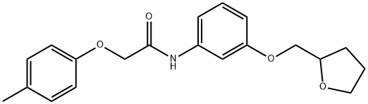 2-(4-methylphenoxy)-N-[3-(tetrahydro-2-furanylmethoxy)phenyl]acetamide Struktur