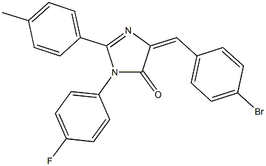 5-(4-bromobenzylidene)-3-(4-fluorophenyl)-2-(4-methylphenyl)-3,5-dihydro-4H-imidazol-4-one Struktur