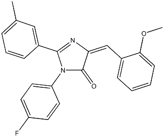3-(4-fluorophenyl)-5-(2-methoxybenzylidene)-2-(3-methylphenyl)-3,5-dihydro-4H-imidazol-4-one Struktur