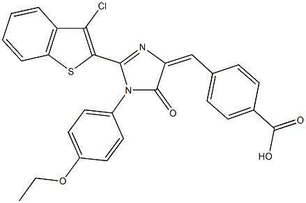 910247-87-9 4-{[2-(3-chloro-1-benzothien-2-yl)-1-(4-ethoxyphenyl)-5-oxo-1,5-dihydro-4H-imidazol-4-ylidene]methyl}benzoic acid