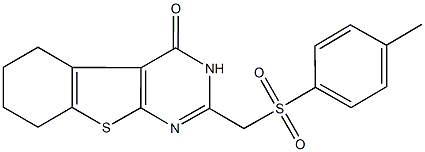 2-{[(4-methylphenyl)sulfonyl]methyl}-5,6,7,8-tetrahydro[1]benzothieno[2,3-d]pyrimidin-4(3H)-one 结构式