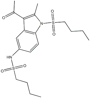 N-[3-acetyl-1-(butylsulfonyl)-2-methyl-1H-indol-5-yl]-1-butanesulfonamide,912914-28-4,结构式
