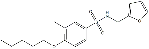 N-(2-furylmethyl)-3-methyl-4-(pentyloxy)benzenesulfonamide,913240-42-3,结构式
