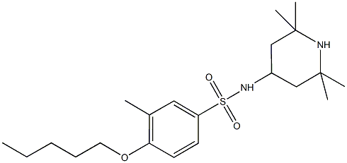 3-methyl-4-(pentyloxy)-N-(2,2,6,6-tetramethyl-4-piperidinyl)benzenesulfonamide Struktur