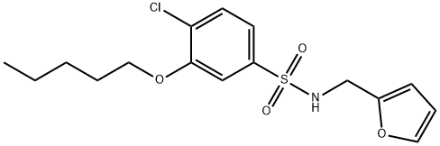 4-chloro-N-(2-furylmethyl)-3-(pentyloxy)benzenesulfonamide Structure