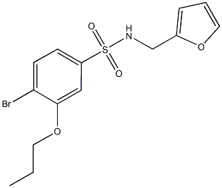 4-bromo-N-(2-furylmethyl)-3-propoxybenzenesulfonamide,913240-81-0,结构式