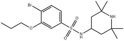 4-bromo-3-propoxy-N-(2,2,6,6-tetramethyl-4-piperidinyl)benzenesulfonamide,913240-94-5,结构式
