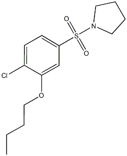 butyl 2-chloro-5-(1-pyrrolidinylsulfonyl)phenyl ether|