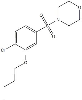 butyl 2-chloro-5-(4-morpholinylsulfonyl)phenyl ether 化学構造式