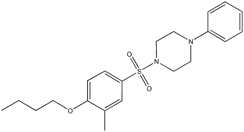 butyl 2-methyl-4-[(4-phenyl-1-piperazinyl)sulfonyl]phenyl ether,914244-34-1,结构式