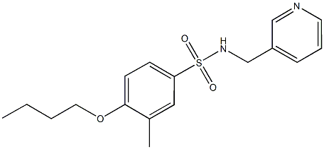 4-butoxy-3-methyl-N-(3-pyridinylmethyl)benzenesulfonamide 化学構造式