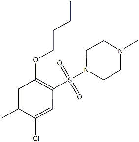 butyl 4-chloro-5-methyl-2-[(4-methyl-1-piperazinyl)sulfonyl]phenyl ether Structure