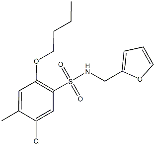 2-butoxy-5-chloro-N-(2-furylmethyl)-4-methylbenzenesulfonamide Structure