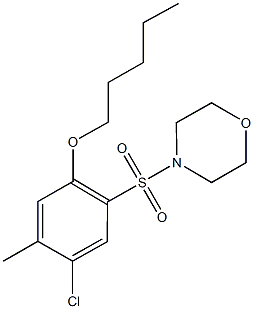 4-chloro-5-methyl-2-(4-morpholinylsulfonyl)phenyl pentyl ether 化学構造式