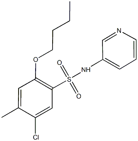 2-butoxy-5-chloro-4-methyl-N-(3-pyridinyl)benzenesulfonamide 化学構造式