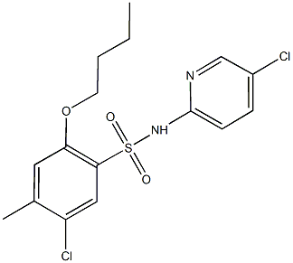 2-butoxy-5-chloro-N-(5-chloro-2-pyridinyl)-4-methylbenzenesulfonamide,914245-25-3,结构式