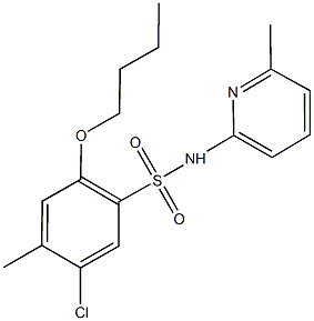 2-butoxy-5-chloro-4-methyl-N-(6-methyl-2-pyridinyl)benzenesulfonamide 化学構造式