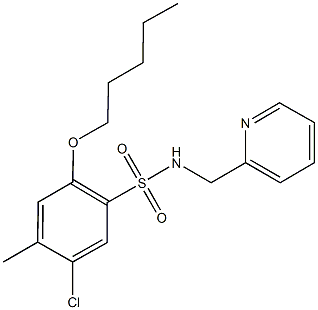 5-chloro-4-methyl-2-(pentyloxy)-N-(2-pyridinylmethyl)benzenesulfonamide Struktur
