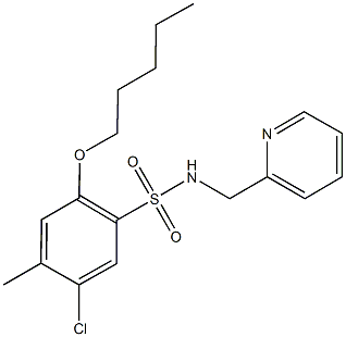 5-chloro-4-methyl-2-(pentyloxy)-N-(2-pyridinylmethyl)benzenesulfonamide 结构式