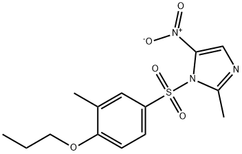 2-methyl-1-[(3-methyl-4-propoxyphenyl)sulfonyl]-5-nitro-1H-imidazole Struktur