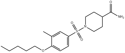 1-{[3-methyl-4-(pentyloxy)phenyl]sulfonyl}-4-piperidinecarboxamide 化学構造式