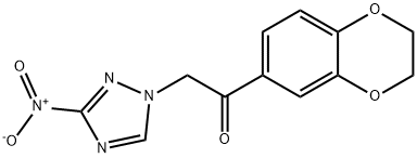 1-(2,3-dihydro-1,4-benzodioxin-6-yl)-2-{3-[hydroxy(oxido)amino]-1H-1,2,4-triazol-1-yl}ethanone Struktur