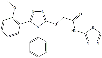 2-{[5-(2-methoxyphenyl)-4-phenyl-4H-1,2,4-triazol-3-yl]sulfanyl}-N-(1,3,4-thiadiazol-2-yl)acetamide Structure